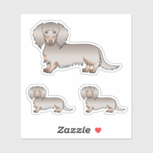 Isabella And Tan Long Hair Dachshund Cartoon Dogs