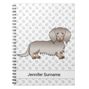 Isabella And Tan Long Hair Dachshund Dog & Text Notebook