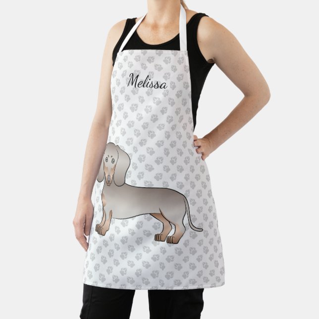 Isabella And Tan Short Hair Dachshund Dog And Name Apron (Insitu)