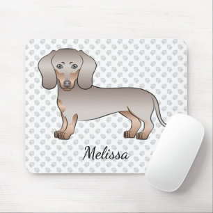 Isabella And Tan Short Hair Dachshund Dog And Name Mouse Mat