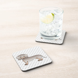 Isabella And Tan Short Hair Dachshund Dog And Paws Coaster