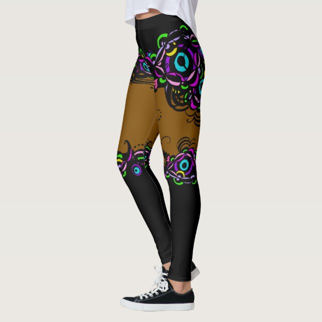 Isabella Brown Illusion Leggings (Left)