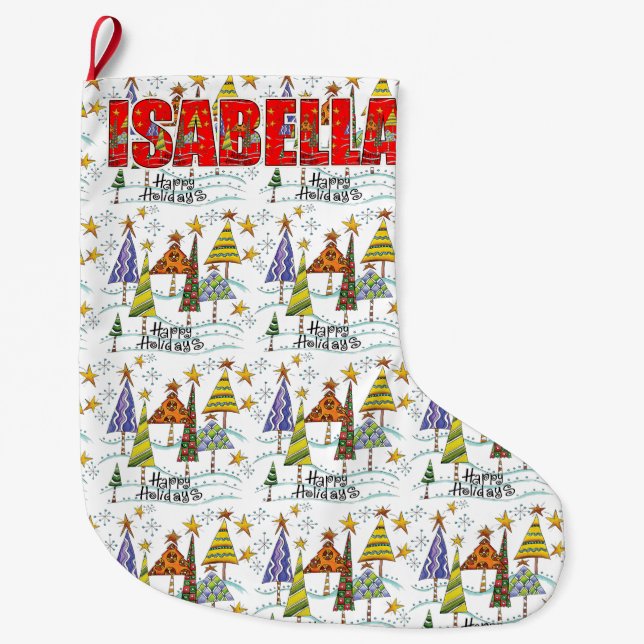 Isabella Christmas Holiday Stocking (Front)