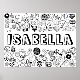 'ISABELLA' Colour-it-Yourself Outline Design Poster