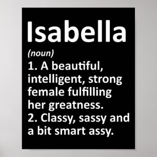 Isabella Definition Personalised Name Funny Christ Poster