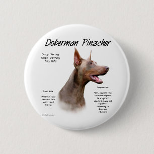 Isabella Doberman History 6 Cm Round Badge
