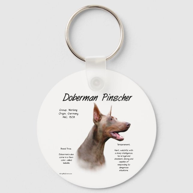 Isabella Doberman History  Key Ring (Front)