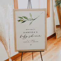 ISABELLA Elegant Greenery Baby Shower Welcome