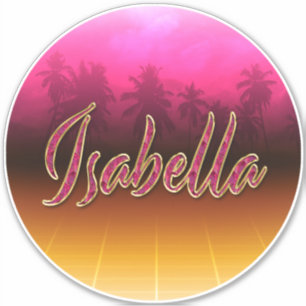 Isabella First Name Pink Sticker