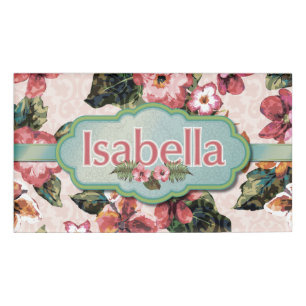 Isabella Floral-Damask Name Tag