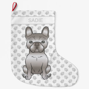 Isabella French Bulldog / Frenchie Cute Dog & Name Large Christmas Stocking