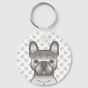 Isabella French Bulldog / Frenchie Cute Dog & Paws Key Ring