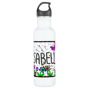Isabella, Girl's Name Whimsical Art 710 Ml Water Bottle