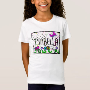 Isabella Girl's Name, Whimsical Art   Baby Bodysui T-Shirt