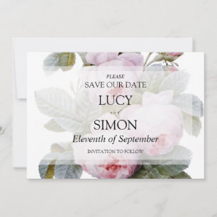 Isabella II,, Elegant vintage French roses Save The Date