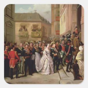 Isabella II of Spain and her husband Square Sticker