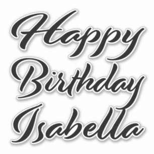 Isabella name first name black Sticker birthday