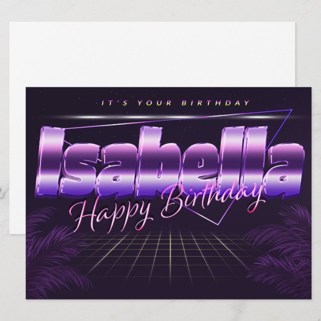 Isabella Name First name pura retro card Birthday (Front/Back)