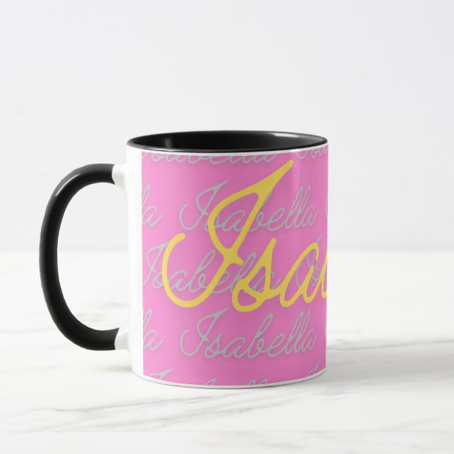 Isabella Signature Name Pattern Mug (Left)