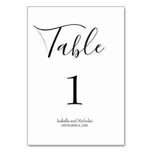 Isabella Simple Modern Whimsical Calligraphy Table Number