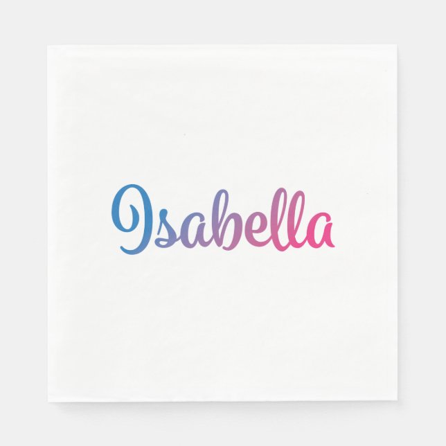 Isabella Stylish Cursive Napkin (Front)