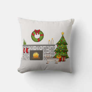 Isabella & Tan Smooth Coat Dachshund - Christmas Cushion