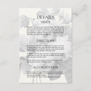Isabella Vintage Roses Wedding Guest Details Card