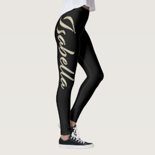 Isabella white gold Handwriting trousers Leggings