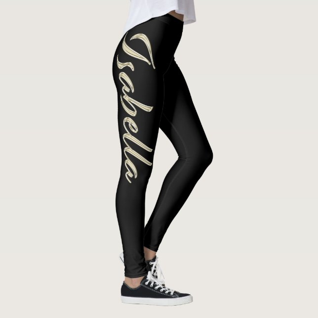 Isabella white gold Handwriting trousers Leggings (Right)