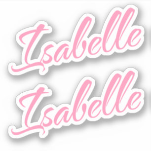 Isabelle Decorative Name in Pink x2 Sticker