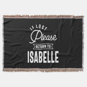 Isabelle Personalised Name Birthday Gift Throw Blanket