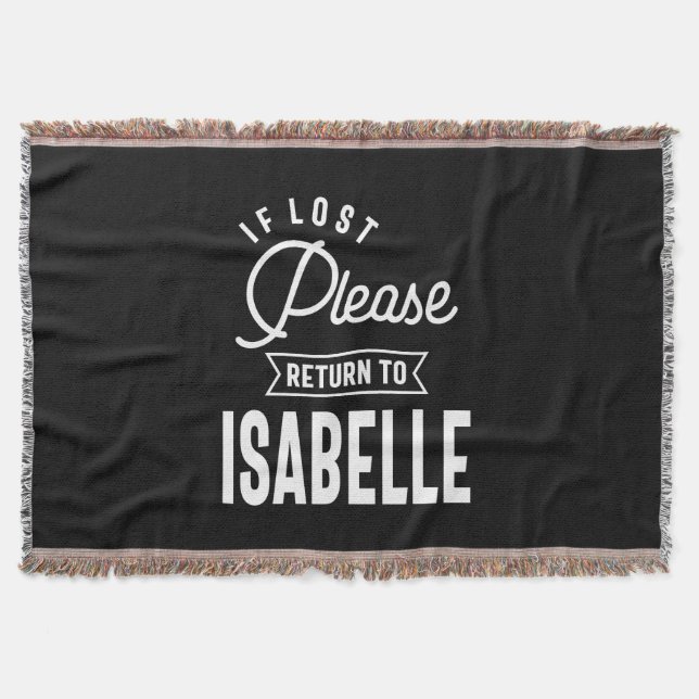 Isabelle Personalised Name Birthday Gift Throw Blanket (Front)