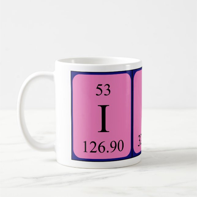 Isac periodic table name mug (Left)