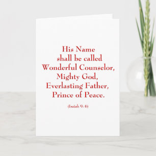 Isaiah9: 6b "His Name shall be called Wonderful.." Holiday Card