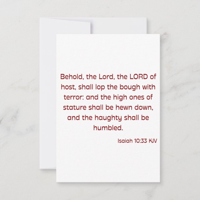 Isaiah 10:33 KJV Bible Verse Flat Greeting Card (Front)