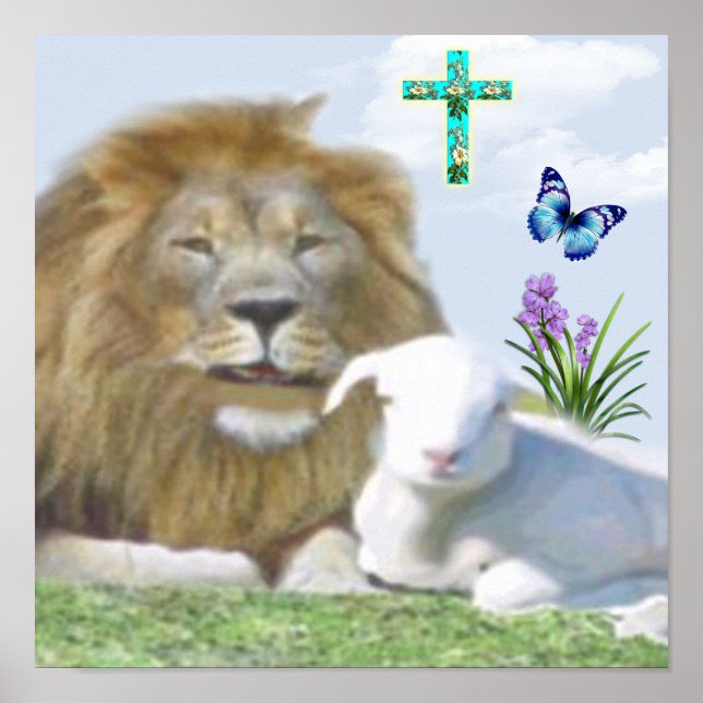 Isaiah 11: 6 Lion and the Lamb Poster (Front)
