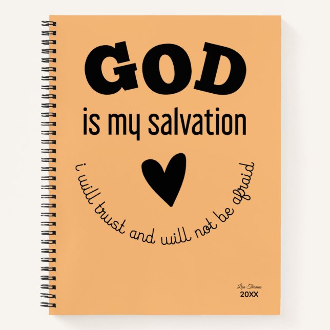 Isaiah 12:2 Prayer Bible Verse Scripture Faith Notebook (Front)