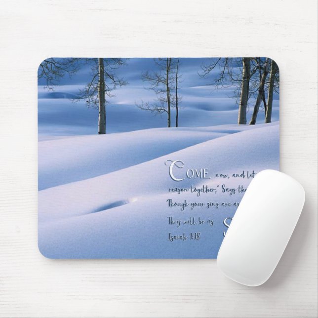 Isaiah 1:18 Inspirational Mouse Mat (With Mouse)