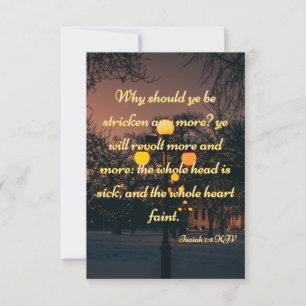 Isaiah 1:5 KJV Bible Scripture Pic Greeting Card