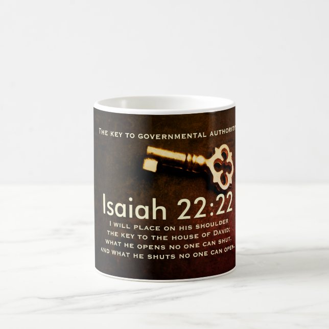 Isaiah 22:22 Key to the House of David Bible Verse Coffee Mug (Center)