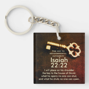 Isaiah 22:22 Key to the House of David Bible Verse Key Ring