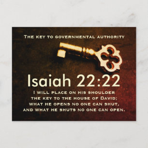 Isaiah 22:22 Key to the House of David Bible Verse Postcard