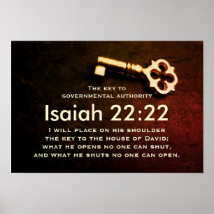 Isaiah 22:22 Key to the House of David Bible Verse Poster