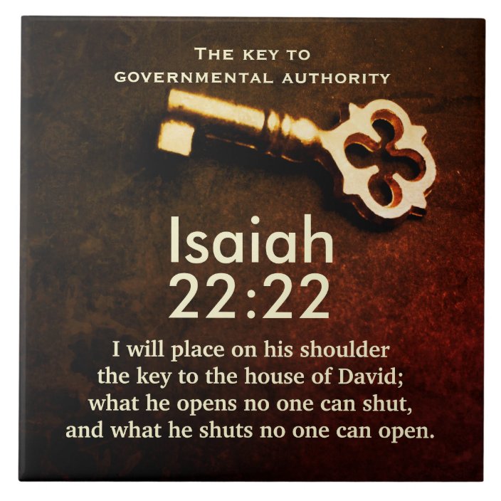Isaiah 2222 Key to the House of David Bible Verse Tile Zazzle.co.uk