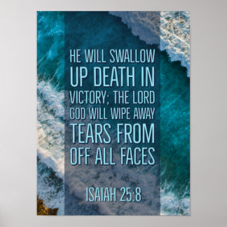 Isaiah 25:8 Bible Verse Poster