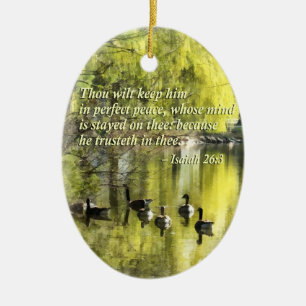 Isaiah 26-3 Thou wilt keep him in perfect peace Ceramic Tree Decoration
