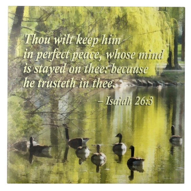 Isaiah 26-3 Thou wilt keep him in perfect peace Tile (Front)