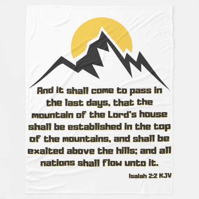 Isaiah 2:2 Bible Scripture Quote KJV Fleece Blanket (Front)