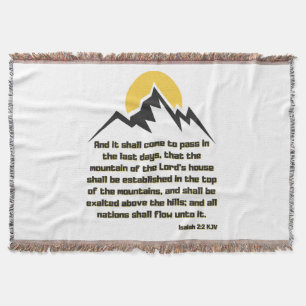 Isaiah 2:2 Bible Scripture Quote KJV Throw Blanket