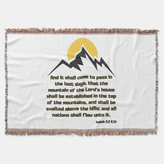 Isaiah 2:2 Bible Scripture Quote KJV Throw Blanket (Front)